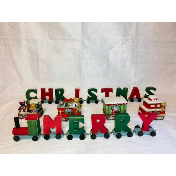 Vintage 4-Piece Christmas Train Set Midwest Taiwan w/ Letter Train set - Picture 4 of 16